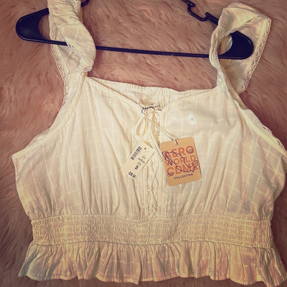Aeropostale white crop top